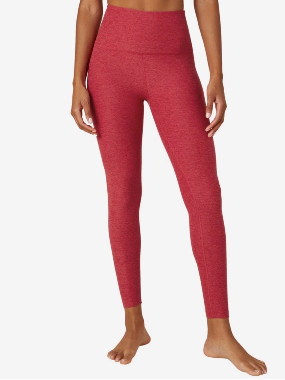 Beyond Yoga Spacedye Caught In The Midi High Waisted Legging Currant Red Heather